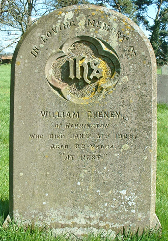 William Cheney - monument. Click for larger image in new window